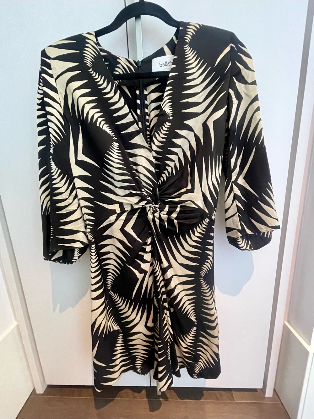 ba&sh Erika Printed Twist-Accent Mini Dress